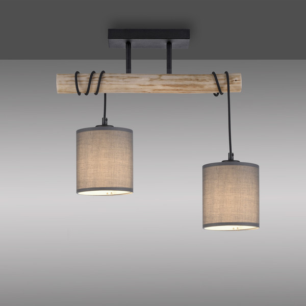 JUST LIGHT GERDA TRIBU Deckenleuchte E27 max. 10W 2-fach taupe 15782-29