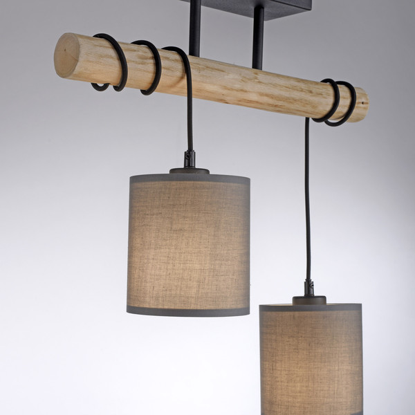 JUST LIGHT GERDA TRIBU Deckenleuchte E27 max. 10W 2-fach taupe 15782-29