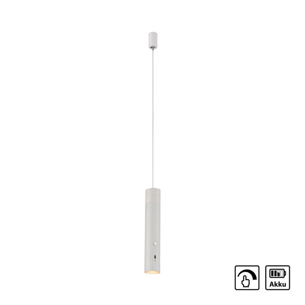 JUST LIGHT ATTACH LED AKKU-Pendelleuchte Warmweiss Dimmbar 3W weiss 18281-16
