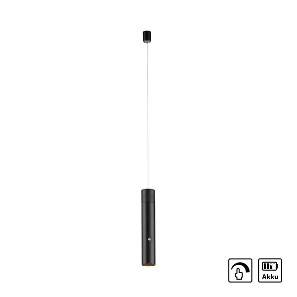 JUST LIGHT ATTACH LED AKKU-Pendelleuchte Warmweiss Dimmbar 3W schwarz 18281-18