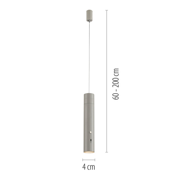 JUST LIGHT ATTACH LED AKKU-Pendelleuchte Warmweiss Dimmbar 3W greige 18281-40
