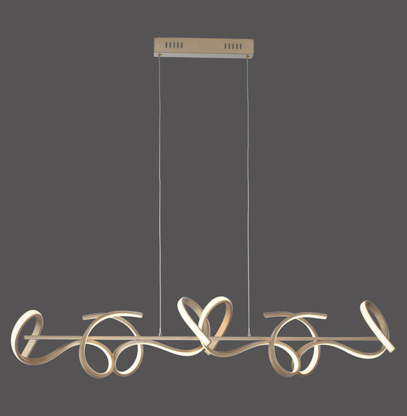 JUST LIGHT CURLS LED Pendelleuchte Warmweiss Dimmbar 40,8W 4-fach messingmatt 19033-60