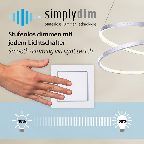 JUST LIGHT CURLS LED Pendelleuchte Warmweiss Dimmbar 40,8W 4-fach messingmatt 19033-60