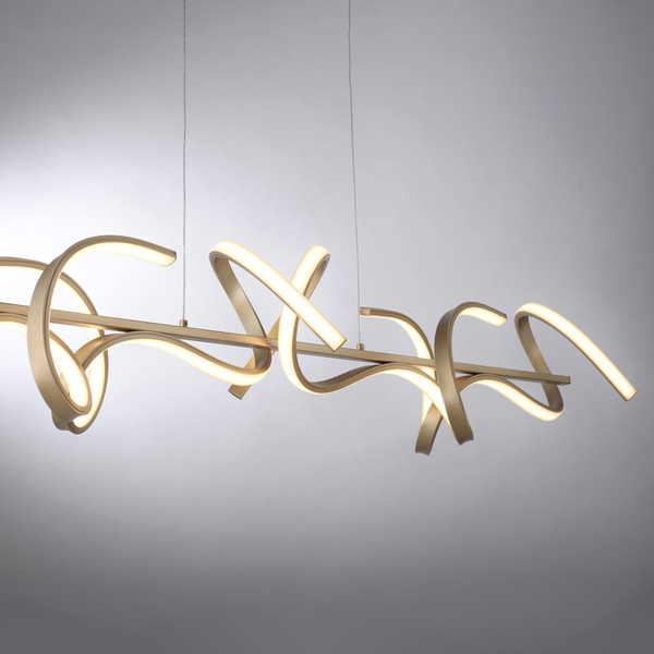 JUST LIGHT CURLS LED Pendelleuchte Warmweiss Dimmbar 40,8W 4-fach messingmatt 19033-60
