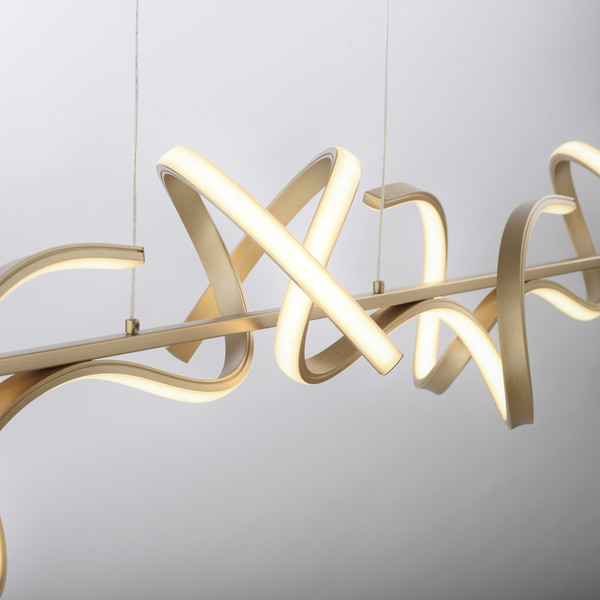 JUST LIGHT CURLS LED Pendelleuchte Warmweiss Dimmbar 40,8W 4-fach messingmatt 19033-60