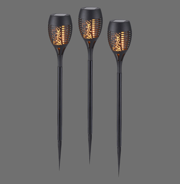 JUST LIGHT FACKEL-SOL LED Erdspießleuchte Warmweiss 0,24W 12-fach schwarz IP44 19106-18-3