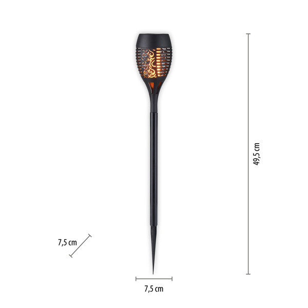 JUST LIGHT FACKEL-SOL LED Erdspießleuchte Warmweiss 0,24W 12-fach schwarz IP44 19106-18-3
