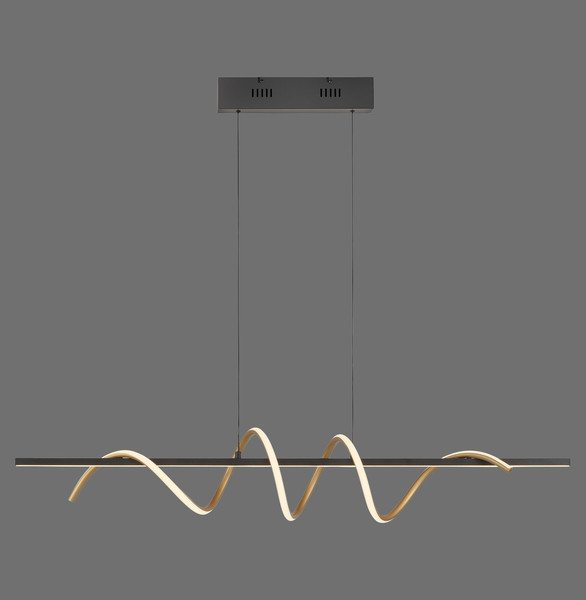 JUST LIGHT EMANDA LED Pendelleuchte Warmweiss Dimmbar 36W schwarz/messing 19113-68