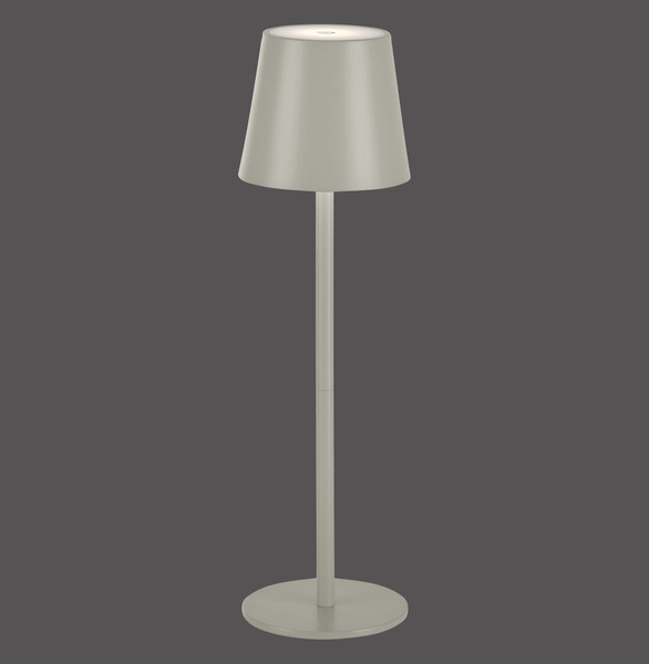 JUST LIGHT EURIA LED AKKU-Tischleuchte Warmweiss Dimmbar 2,5W greige IP54 19250-40