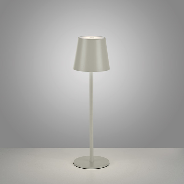 JUST LIGHT EURIA LED AKKU-Tischleuchte Warmweiss Dimmbar 2,5W greige IP54 19250-40