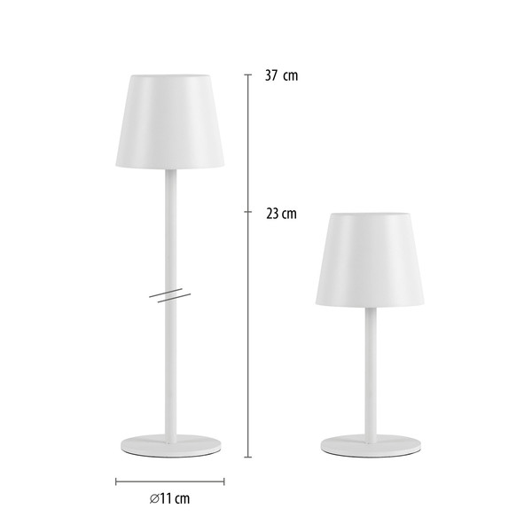 JUST LIGHT BOTERIA LED AKKU-Tischleuchte Warmweiss Dimmbar 2,5W weiss IP54 19251-16