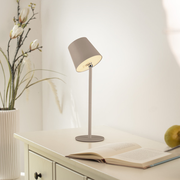 JUST LIGHT BOTERIA LED AKKU-Tischleuchte Warmweiss Dimmbar 2,5W sand IP54 19251-39