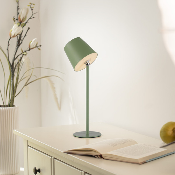 JUST LIGHT BOTERIA LED AKKU-Tischleuchte Warmweiss Dimmbar 2,5W grün IP54 19251-43