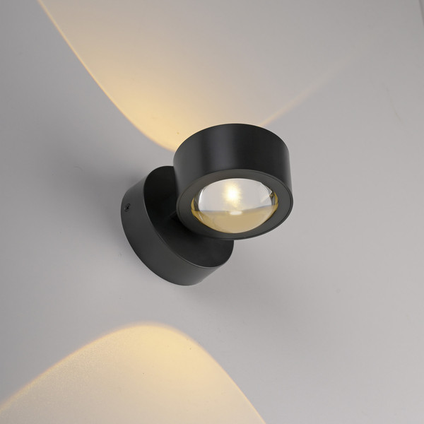 JUST LIGHT AKKU-CHIA LED AKKU-Wandleuchte Warmweiss Dimmbar 2W 2-fach schwarz 19330-18