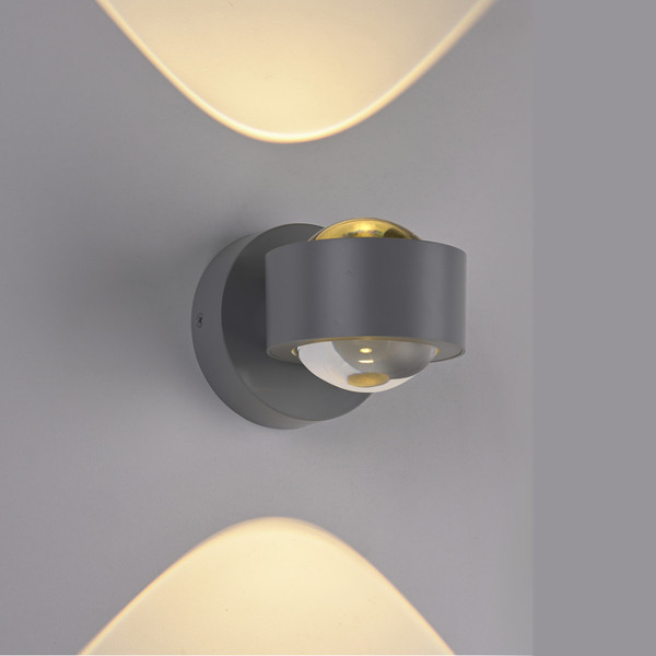 JUST LIGHT AKKU-CHIA LED AKKU-Wandleuchte Warmweiss Dimmbar 2W 2-fach silber 19330-21