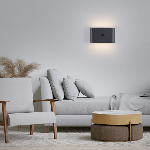 JUST LIGHT AKKU ZIDDY LED AKKU-Wandleuchte Warmweiss 3W 2-fach schwarz IP44 19475-18
