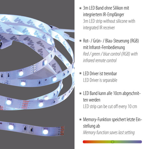 JUST LIGHT TEANIA LED Lichtstreifen RGB Dimmbar 16,2W weiss 81209-70