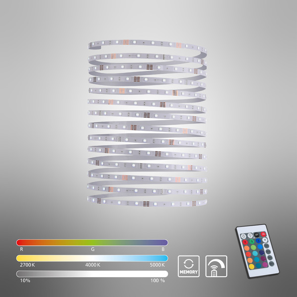 JUST LIGHT TEANIA LED Lichtstreifen RGB Dimmbar 24W multicolor 81219-70
