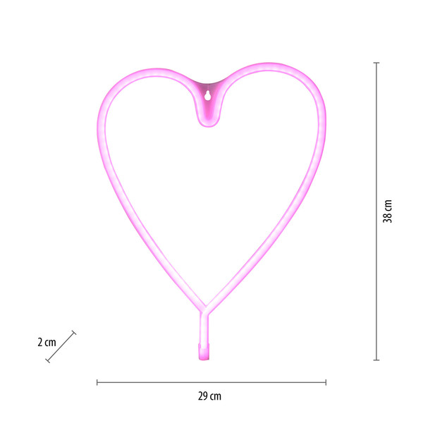 JUST LIGHT NEON-HERZ LED Neon-LED-Bild pink 7W pink 85020-87