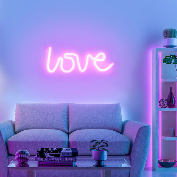 JUST LIGHT NEON-LOVE LED Neon-LED-Bild pink 6,5W pink 85021-87