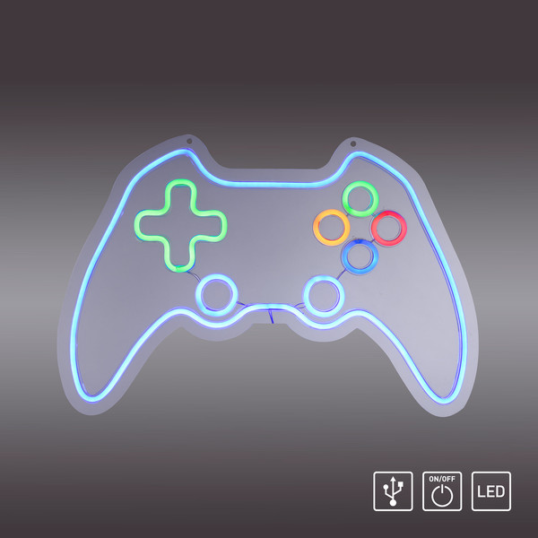 JUST LIGHT NEON-GAMER LED Neon-LED-Bild blau,grün,rot,orange 6,5W multicolor 85022-70