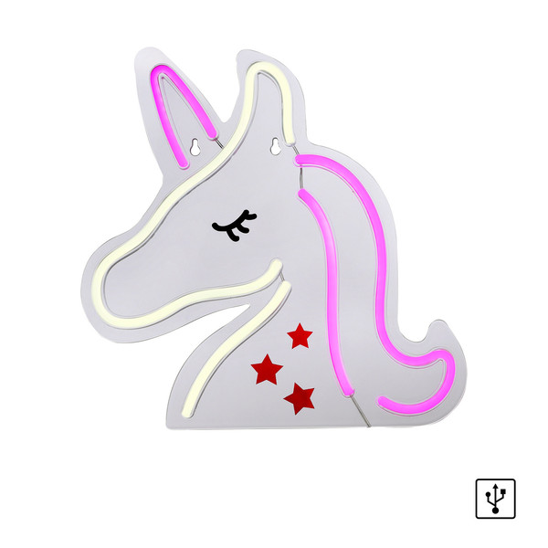 JUST LIGHT NEON-UNICORN LED Neon-LED-Bild Pink,weiss 6,5W multicolor 85025-70