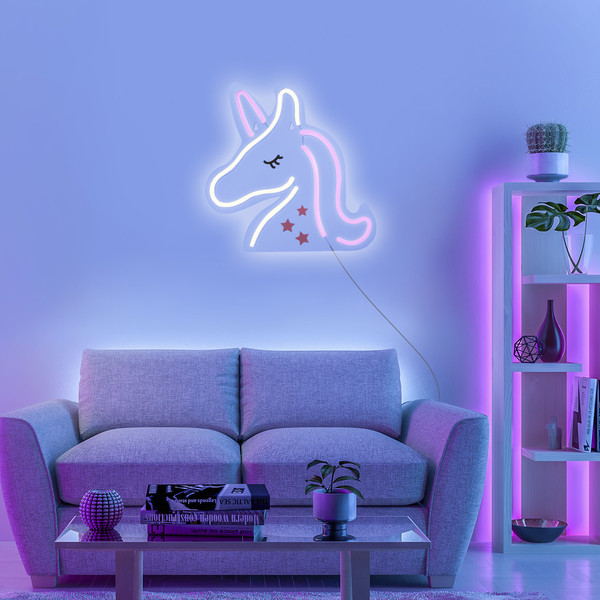 JUST LIGHT NEON-UNICORN LED Neon-LED-Bild Pink,weiss 6,5W multicolor 85025-70
