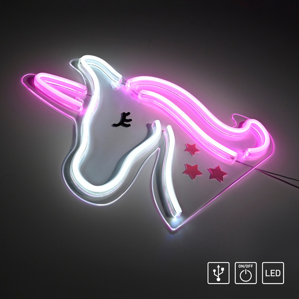 JUST LIGHT NEON-UNICORN LED Neon-LED-Bild Pink,weiss 6,5W multicolor 85025-70