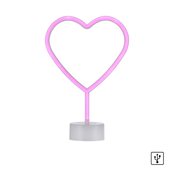 JUST LIGHT NEON-HERZ LED Neon-LED-Bild pink 1W pink 85028-87