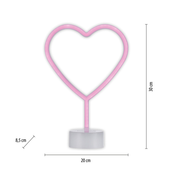 JUST LIGHT NEON-HERZ LED Neon-LED-Bild pink 1W pink 85028-87