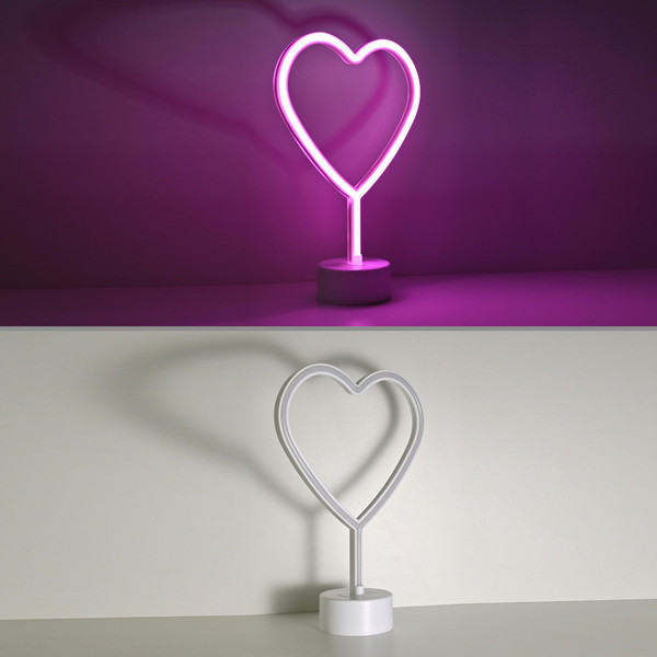 JUST LIGHT NEON-HERZ LED Neon-LED-Bild pink 1W pink 85028-87
