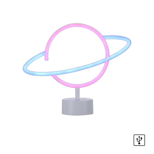 JUST LIGHT NEON-SATURN LED Neon-LED-Bild Pink,blau 1W multicolor 85029-70