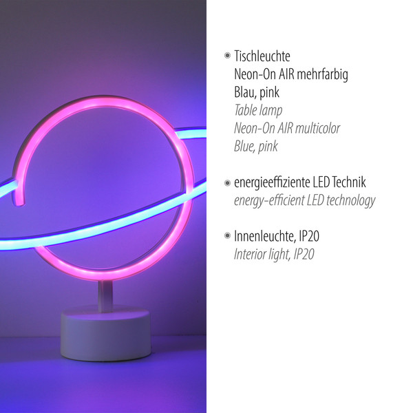 JUST LIGHT NEON-SATURN LED Neon-LED-Bild Pink,blau 1W multicolor 85029-70