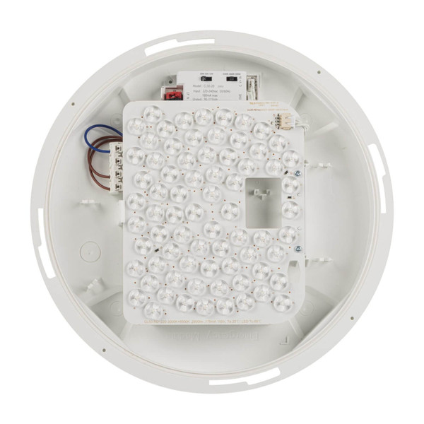 Kanlux LED Deckenleuchte Daba 20W CCT warm-/neutral-/tageslichtweiss 3000K/4000K/6500K 90Ra IP65 Weiß Ø32cm 19068