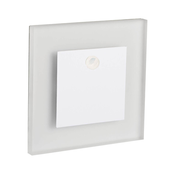 Kanlux LED Wandeinbauleuchte Apus 0,8W warmweiss 3000K Bewegungsmelder Weiß Edelstahl 23798