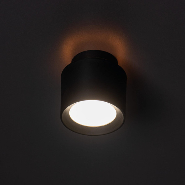 Kanlux LED Aufbaustrahler Sonor 6W CCT warm-/neutral-/tageslichtweiss 3000K/4000K/5700K Schwarz Aluminium Ø9cm 24365