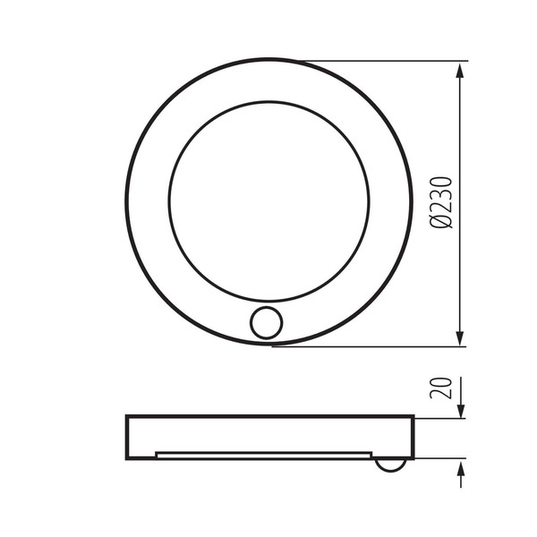 Kanlux LED Downlight Erga 17W CCT warm-/neutral-/tageslichtweiss 3000K/4000K/6500K Bewegungsmelder Schwarz Ø23cm 24605