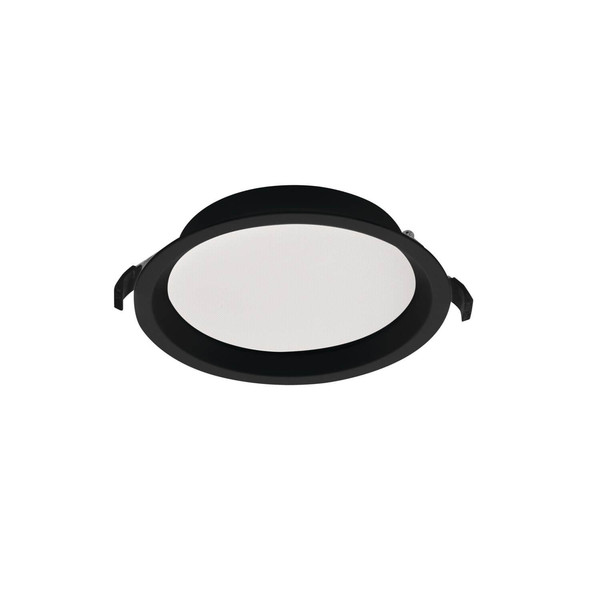 Kanlux LED Einbau-Downlight Tiberi 21W einstellbar CCT warm-/neutralweiss 3000K/3500K/4000K 90Ra IP44 Schwarz Aluminium Ø18,5cm 26380