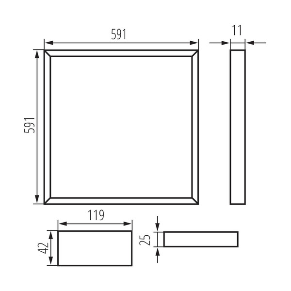 Kanlux LED Panel Avar 32W tageslichtweiss 6000K Weiß Aluminium 59x59cm 26789