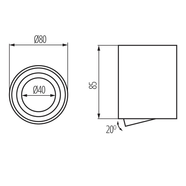 Kanlux Aufbaustrahler Bord GU10 Weiß Aluminium Ø8cm 28784