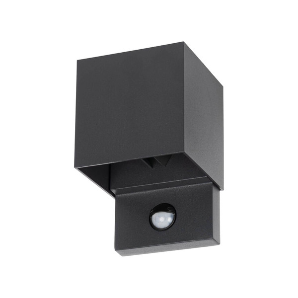 Kanlux LED Außenwandleuchte Reka 7W neutralweiss 4000K Bewegungsmelder IP54 Graphit Aluminium 10x10cm 28994