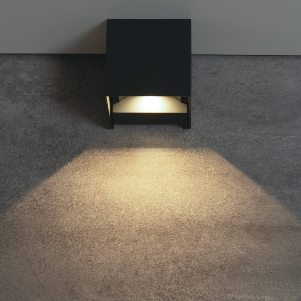 Kanlux LED Außenwandleuchte Reka 7W CCT warm-/neutral-/tageslichtweiss 3000K/4000K/6500K IP54 Graphit Aluminium 10x10cm 29005