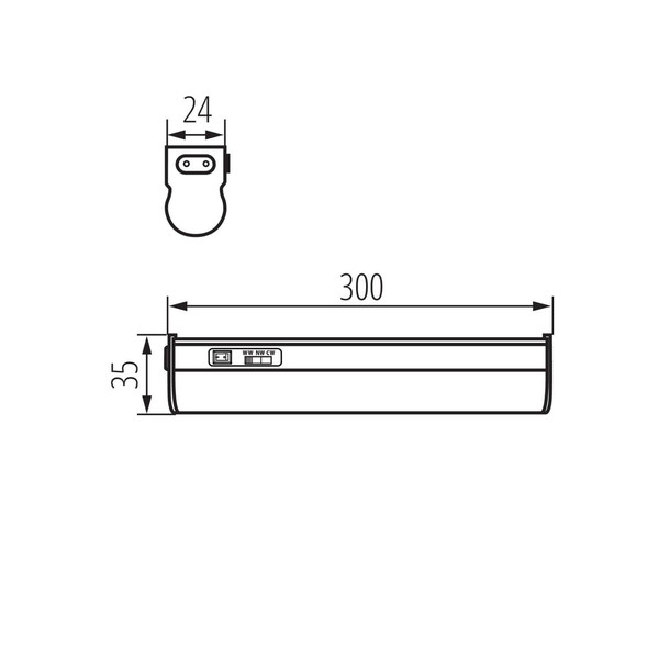 Kanlux LED Unterbauleuchte Mera 4W CCT warm-/neutral-/tageslichtweiss 3000K/4000K/6500K Weiß 30cm 29215