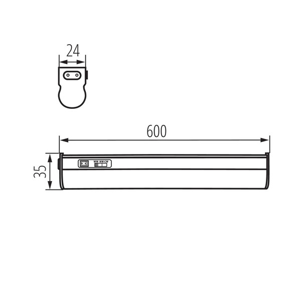 Kanlux LED Unterbauleuchte Mera 8W CCT warm-/neutral-/tageslichtweiss 3000K/4000K/6500K Weiß 60cm 29216