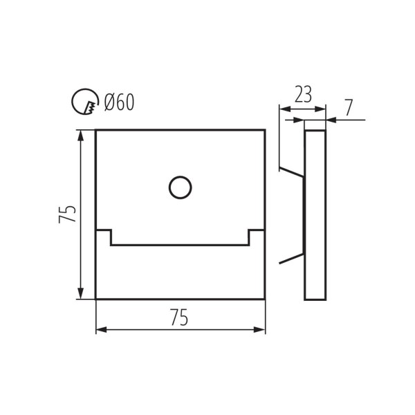 Kanlux LED Wandeinbauleuchte SABIK Schwarz Bewegungssensor 29859