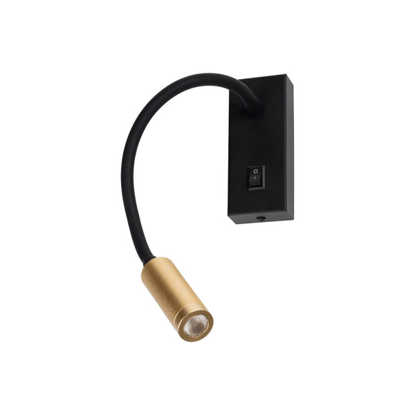 Kanlux LED Wandleuchte Tonil 3,3W warmweiss 3000K Schwarz Gold Aluminium 37cm 32519