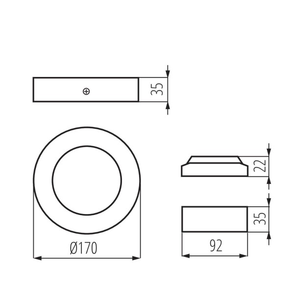 Kanlux Downlight, Einbauleuchte CARSA V2LED Schwarz 33532