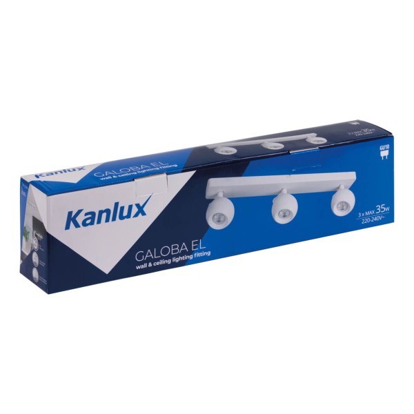Kanlux Wand-Deckenleuchte GALOBA GU10 Weiß 3x 33676