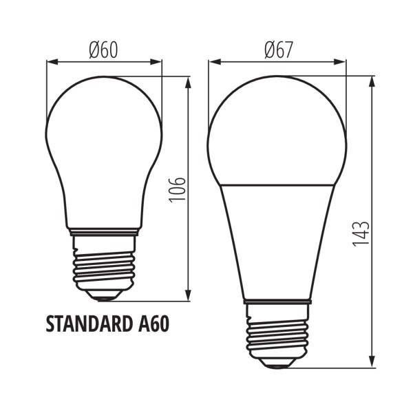 Kanlux Lampe IQ-LED A67 E27 Weiß 33746