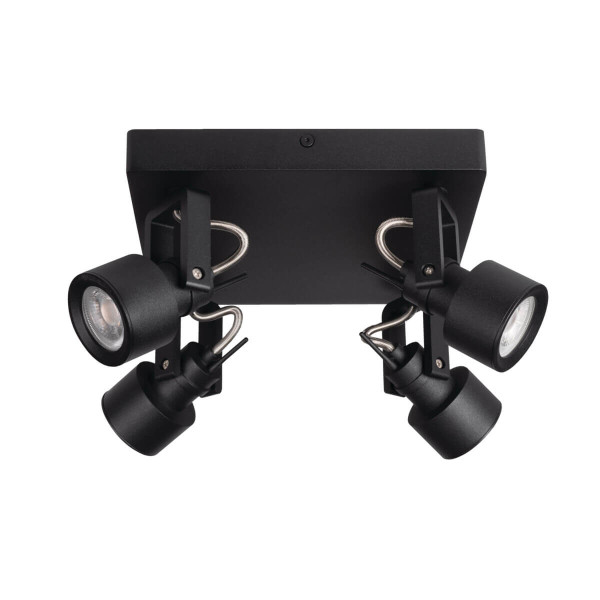 Kanlux Wand-Deckenleuchte SONDA II GU10 Schwarz 4x 34928
